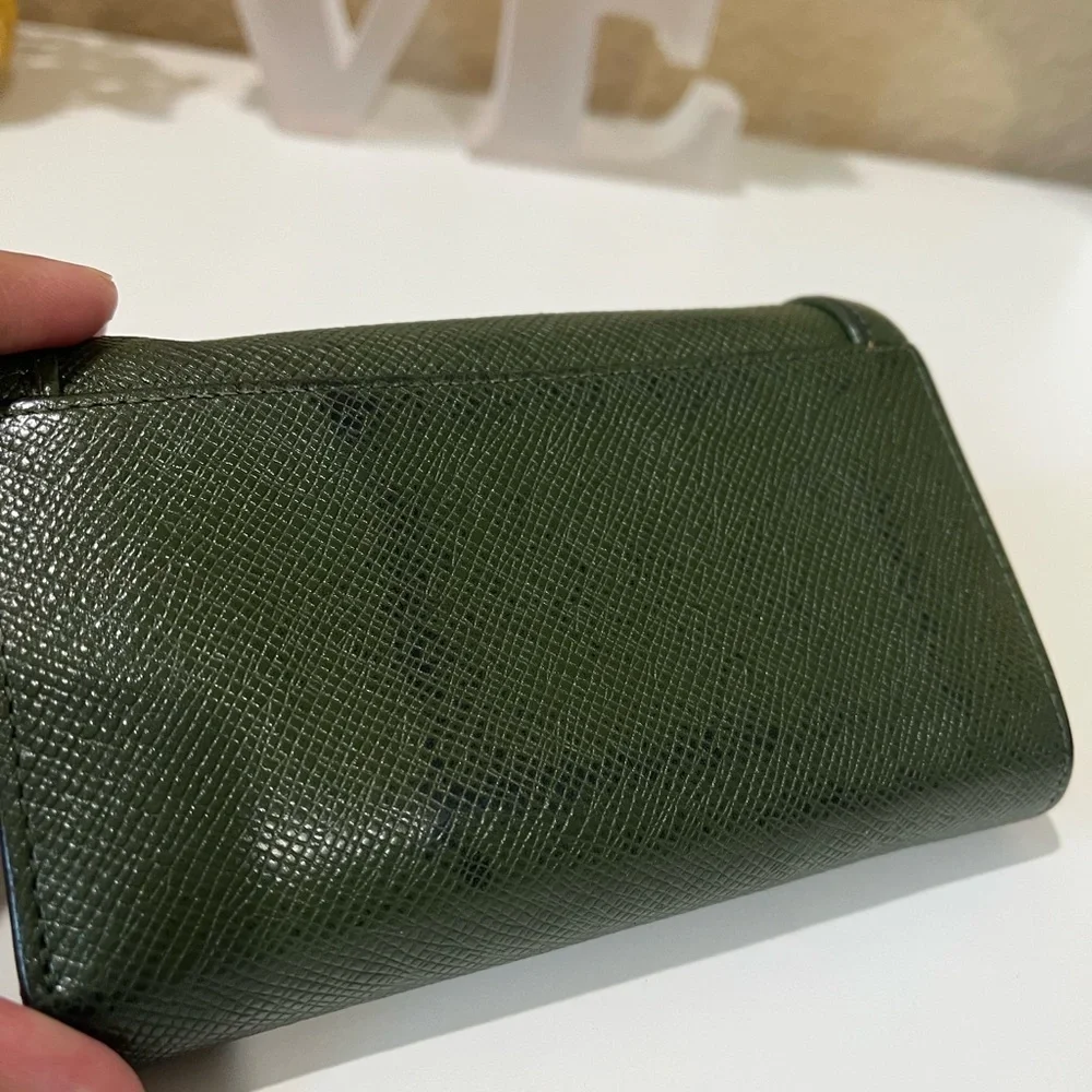 MCM ARMY GREEN COLORED TRIFOLD WALLET - Picture 9 of 13